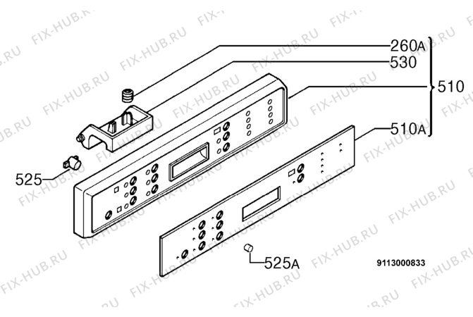 Взрыв-схема посудомоечной машины Privileg 745104_10042 - Схема узла Command panel 037